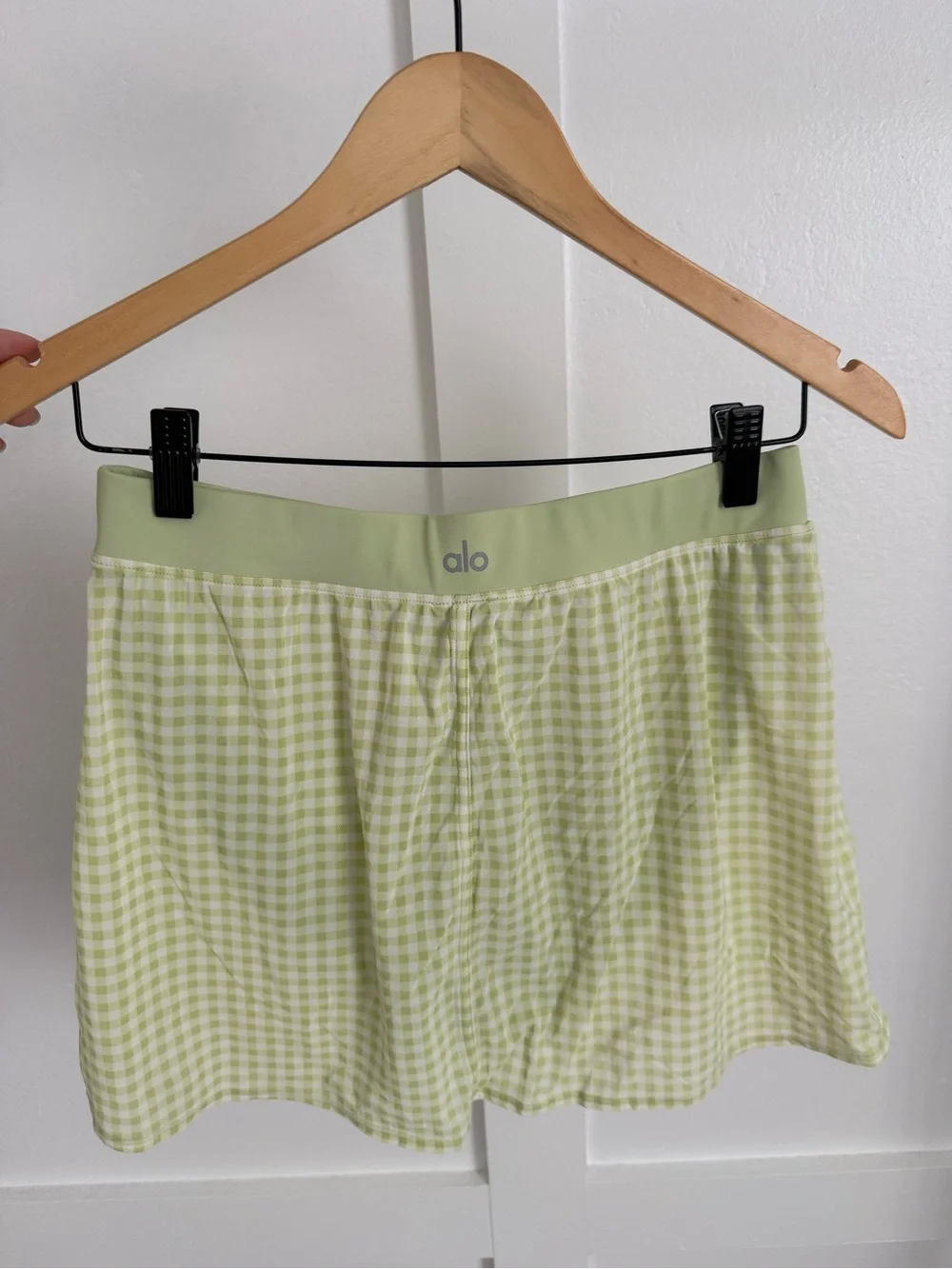 Alo Yoga Green Gingham Skirt